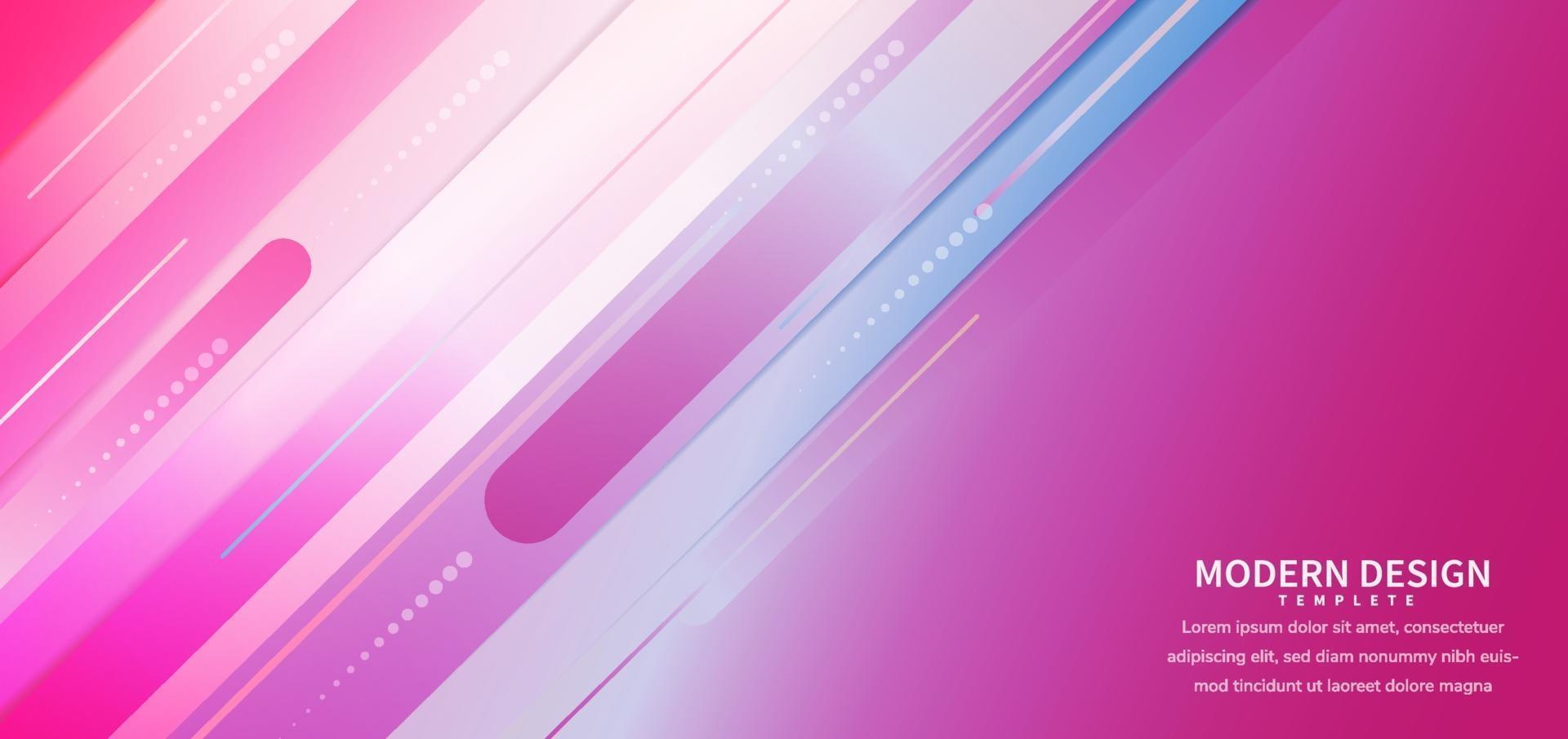 Abstract pink blue gradient diagonal geometric rounded shape overlapping background. Modern concept. vector