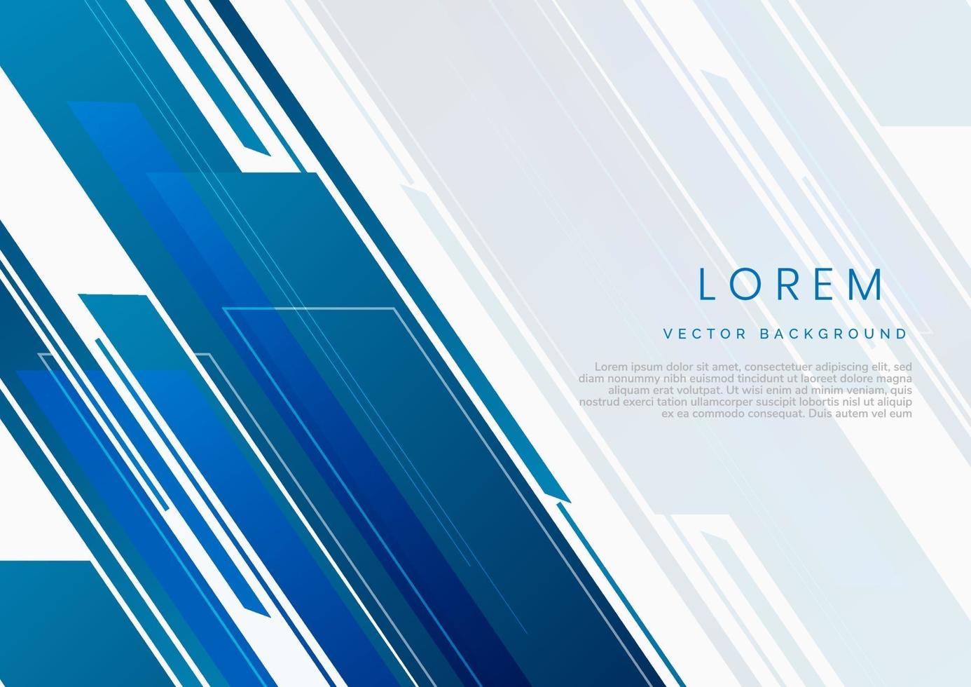 Abstract technology geometric blue and gray  on white background. vector