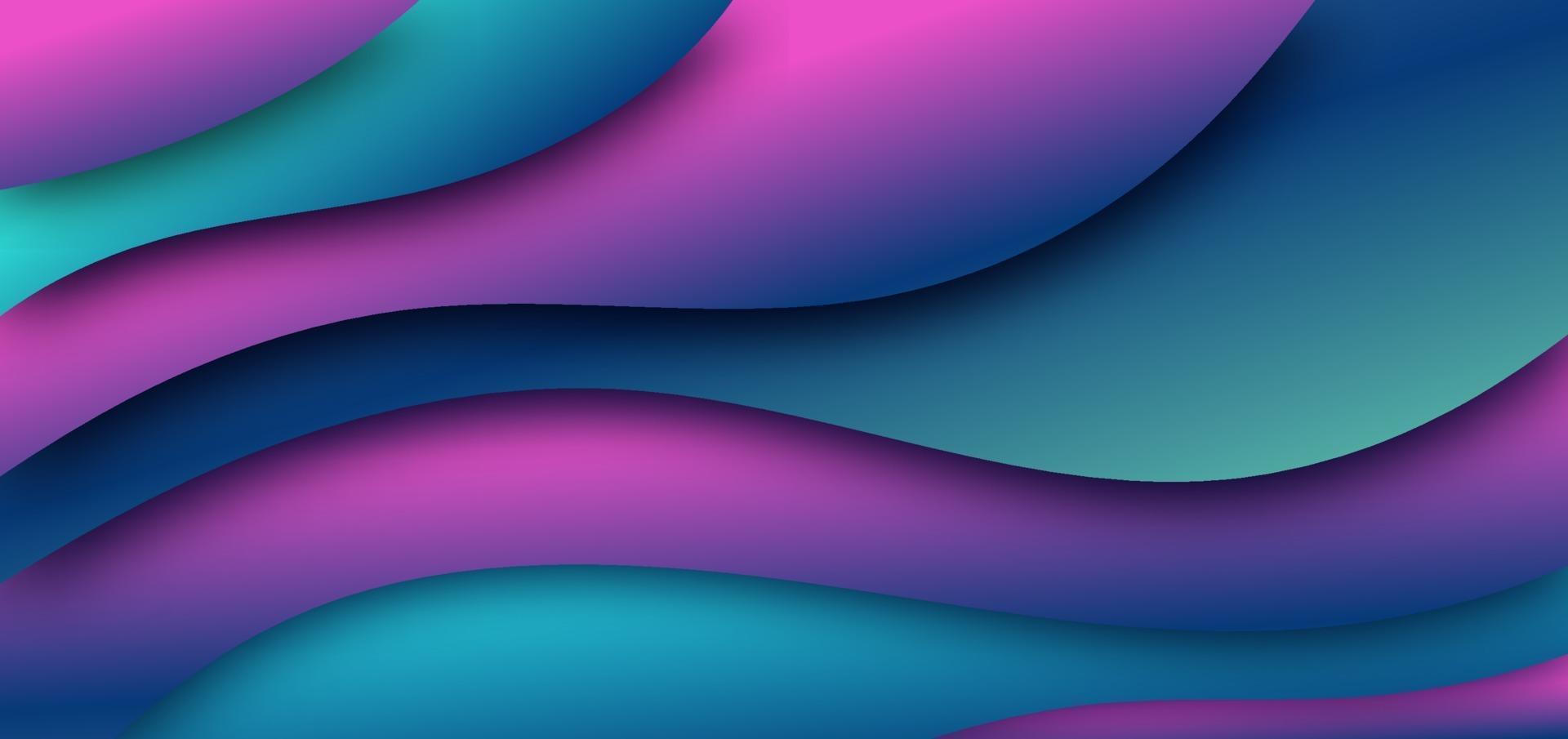 Abstract dark blue pink waves background. vector