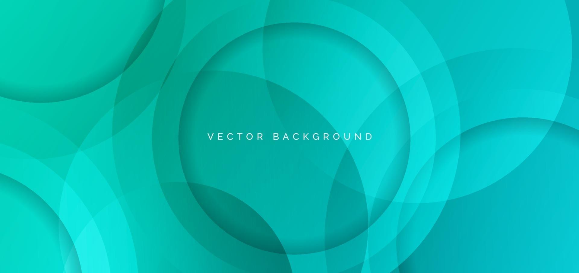 Abstract circle overlapping green gradient background. Modern design. vector