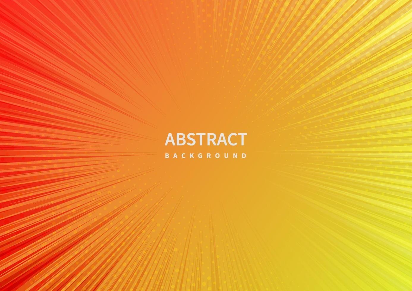 Abstract zoom line on orange and yellow background. vector