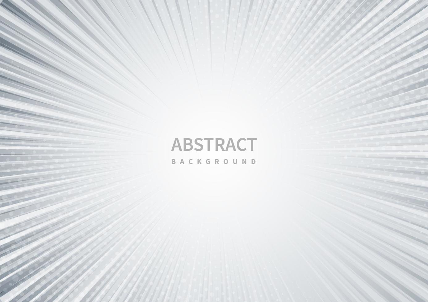 Abstract grey white background with sun rays burst design. vector