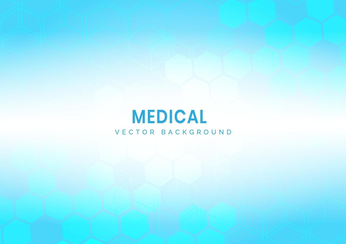 Patrón hexagonal abstracto fondo azul claro concepto médico y científico. vector