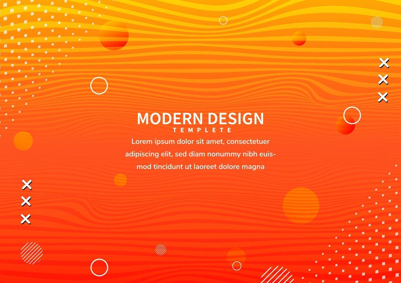 Abstract wave lines geometric on orange gradient background. Template design. vector
