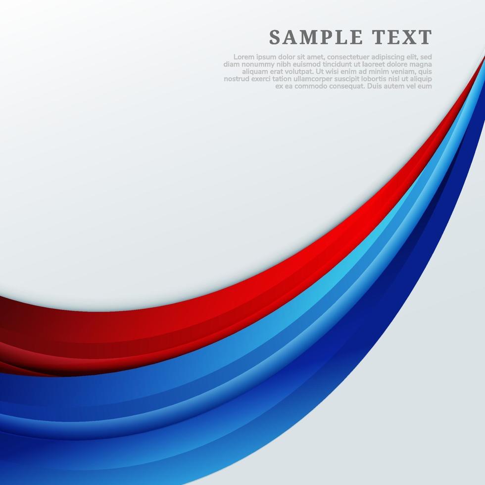 Abstract red and blue curves shape on white background. vector