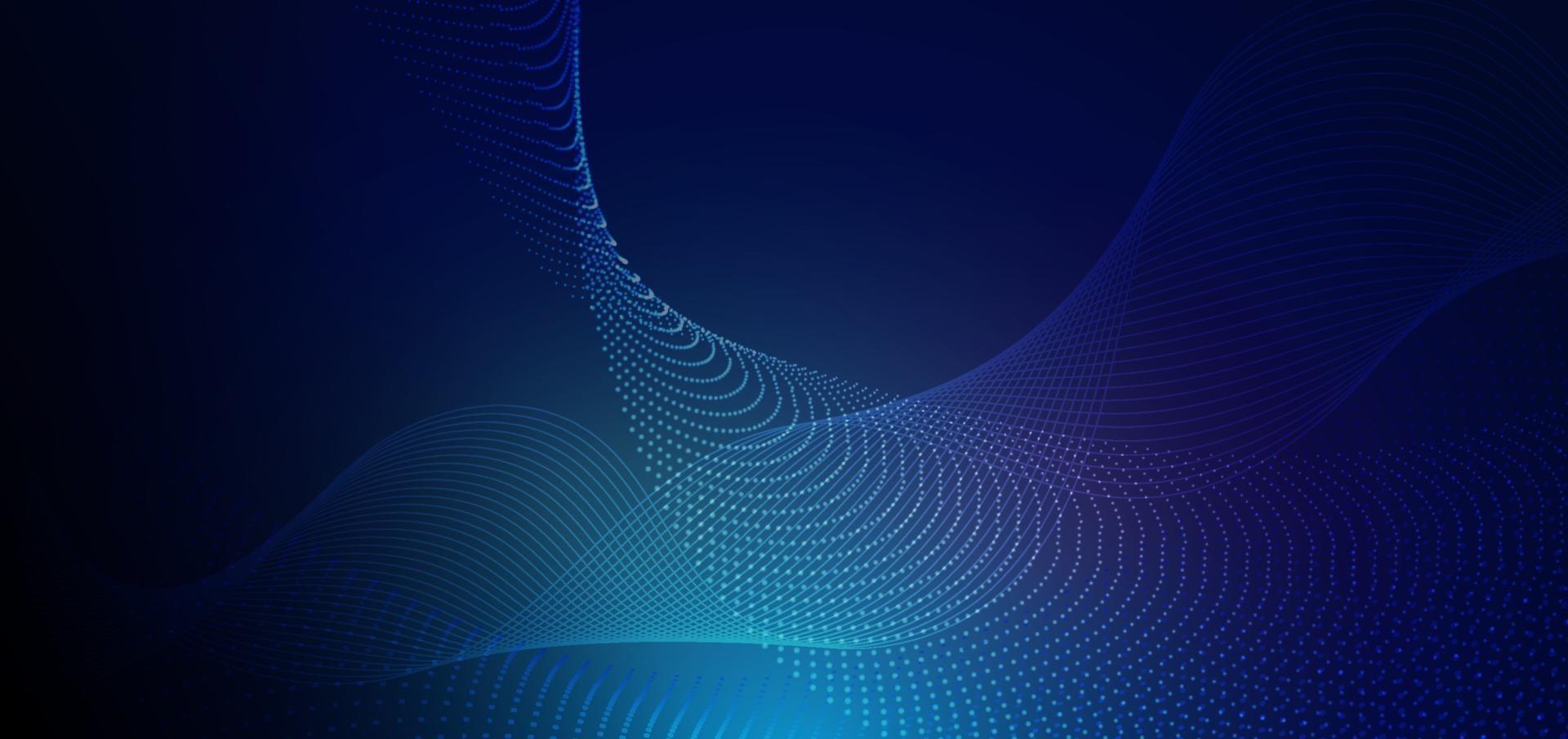 Abstract futuristic particle lines mesh on blue background with light effect. Technology concept. vector