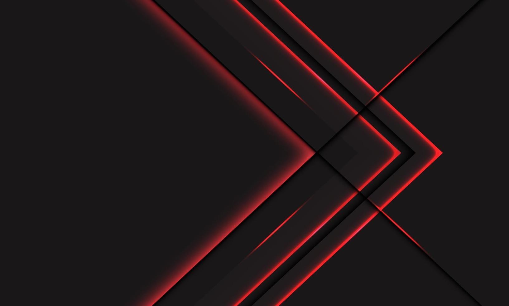 Abstract red light line neon arrow metallic direction on dark grey with blank space design modern futuristic technology background vector illustration.