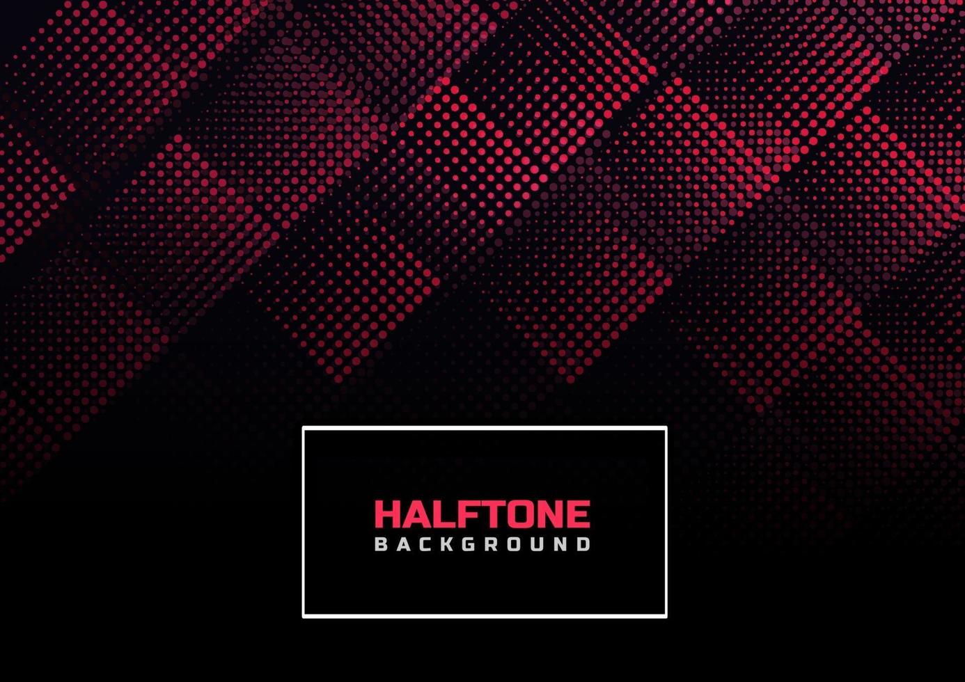 Abstract halftone lines diagonal red on black background. vector