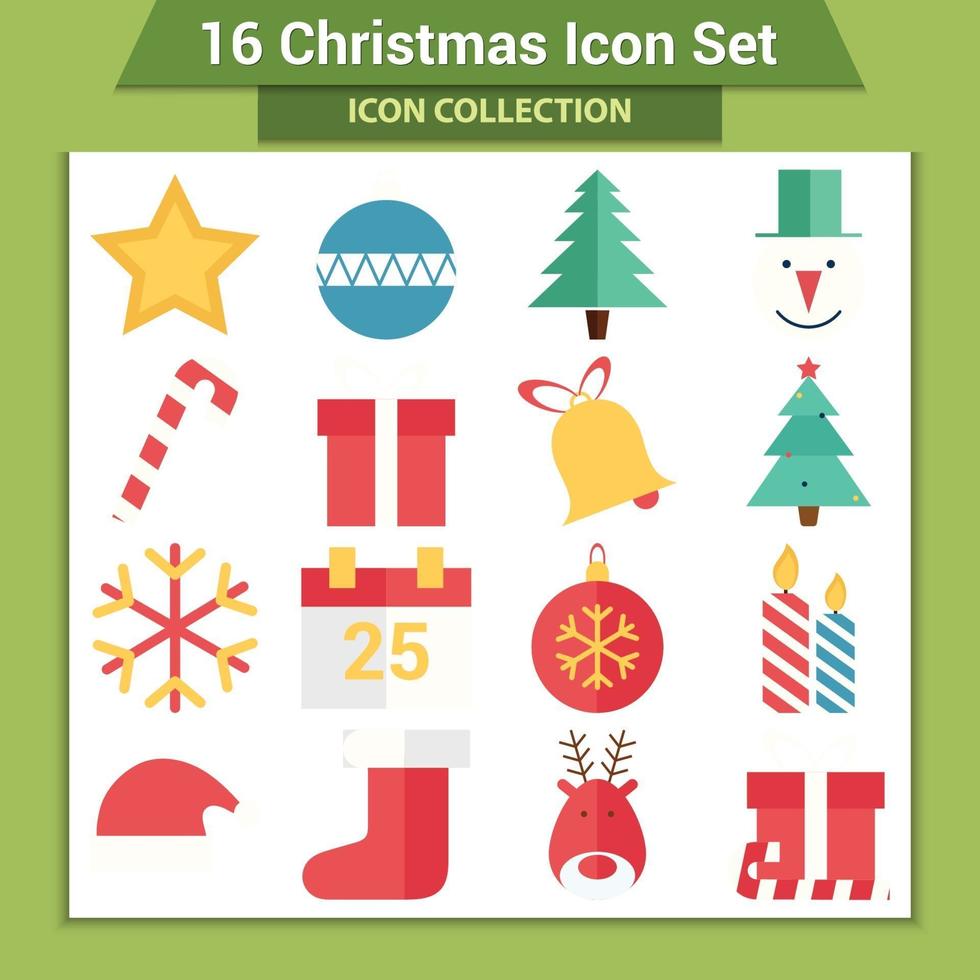 iconos de vector de navidad y decoración de año nuevo