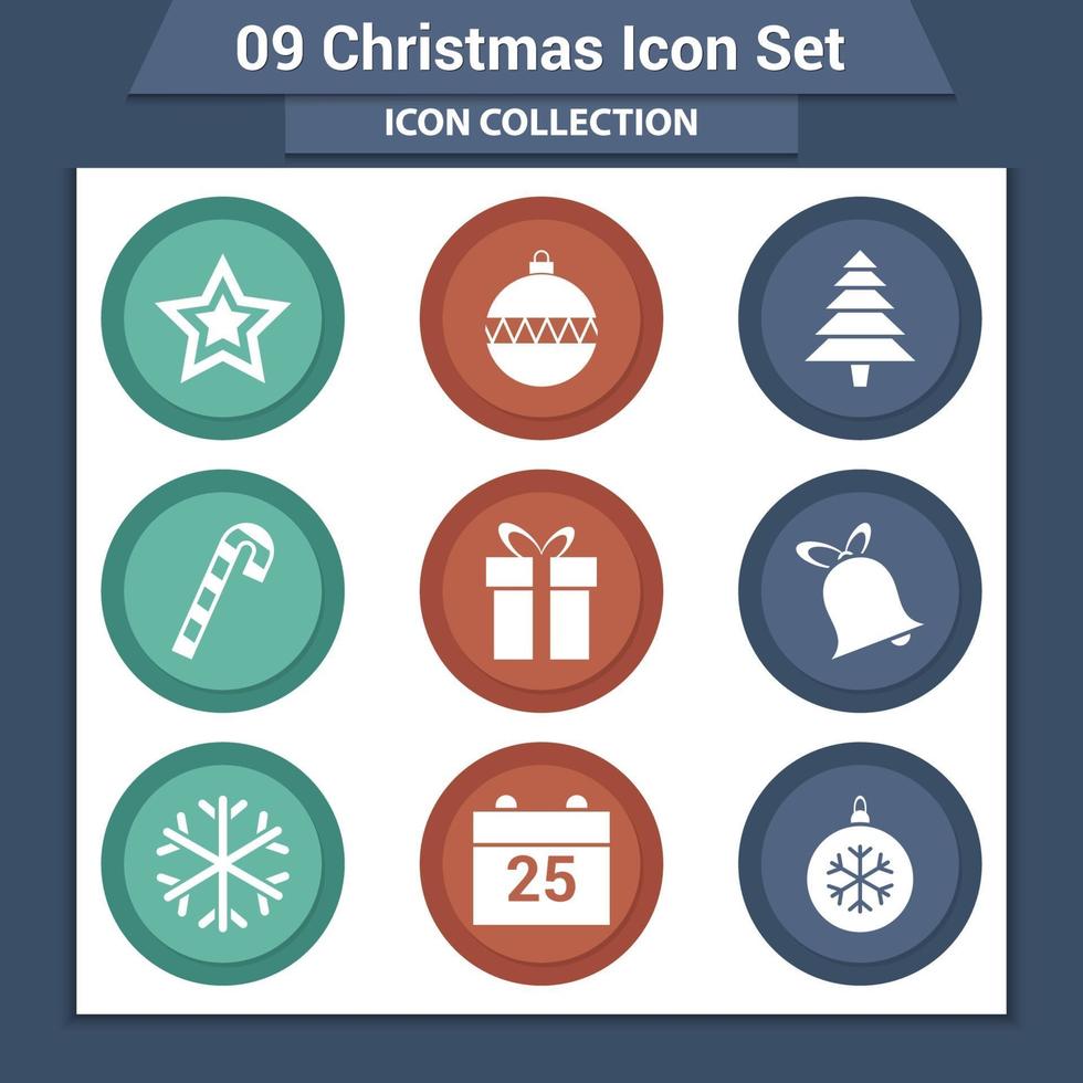 conjunto de iconos de navidad y año nuevo vector