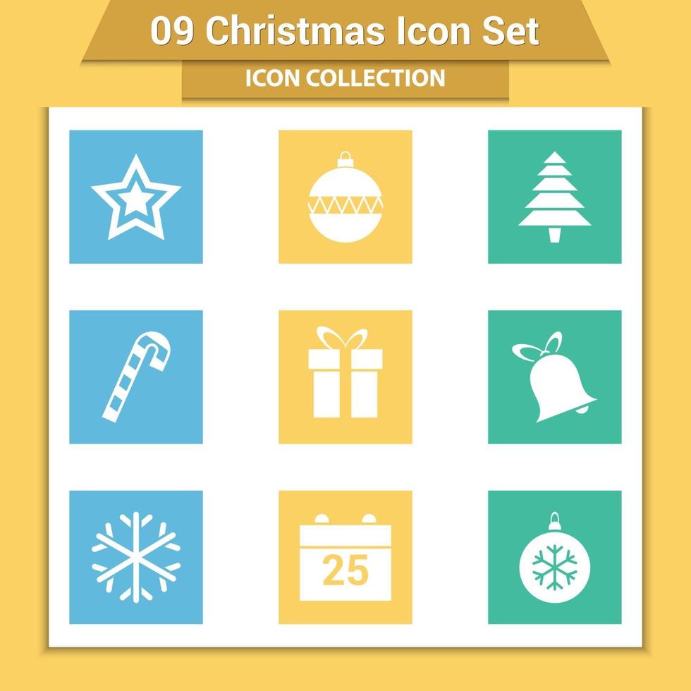 Christmas and new year icons set vector