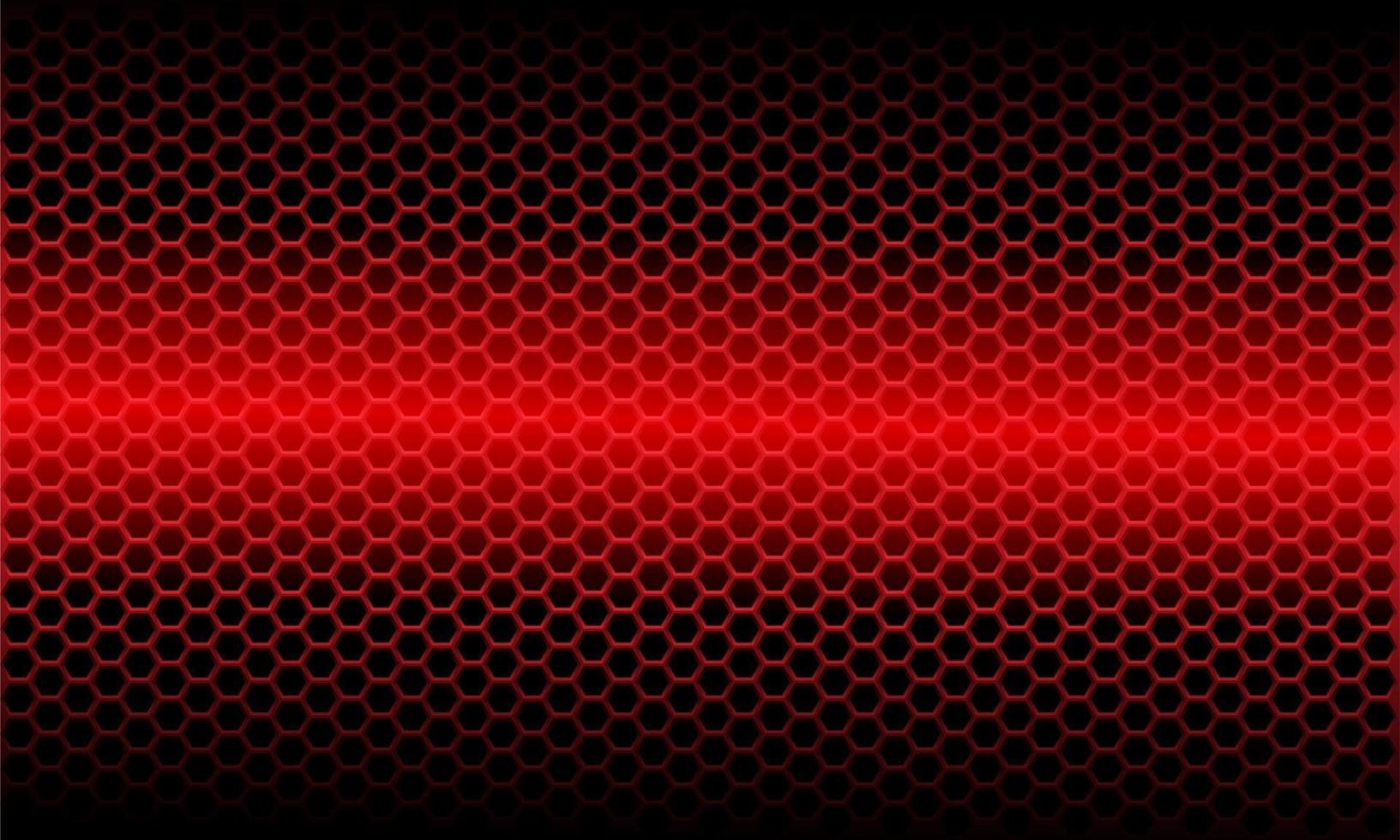 Abstract red light metallic hexagon mesh pattern on black design modern futuristic background vector illustration.