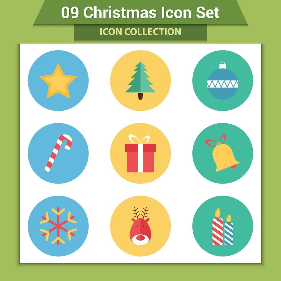 Christmas and new year icons set vector