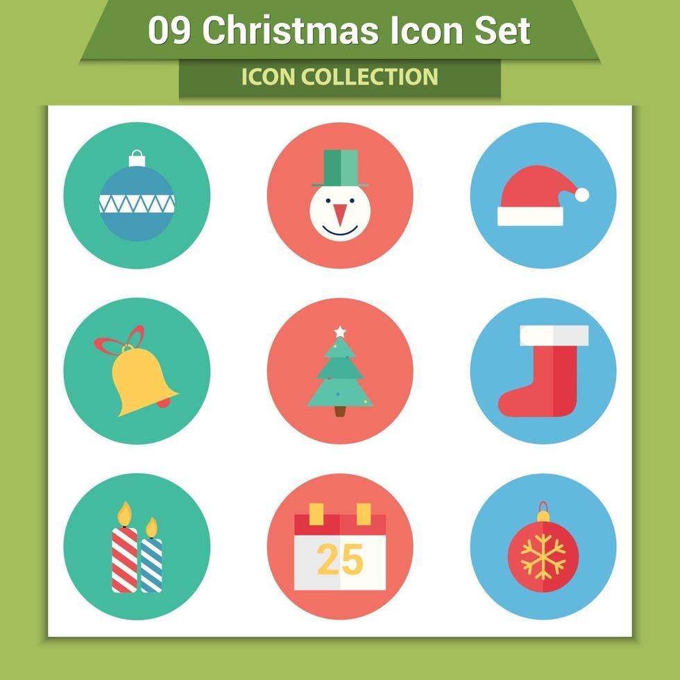 Christmas and new year icons set vector