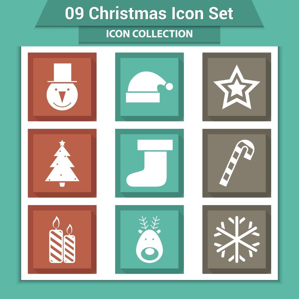 iconos de vector de navidad y decoración de año nuevo