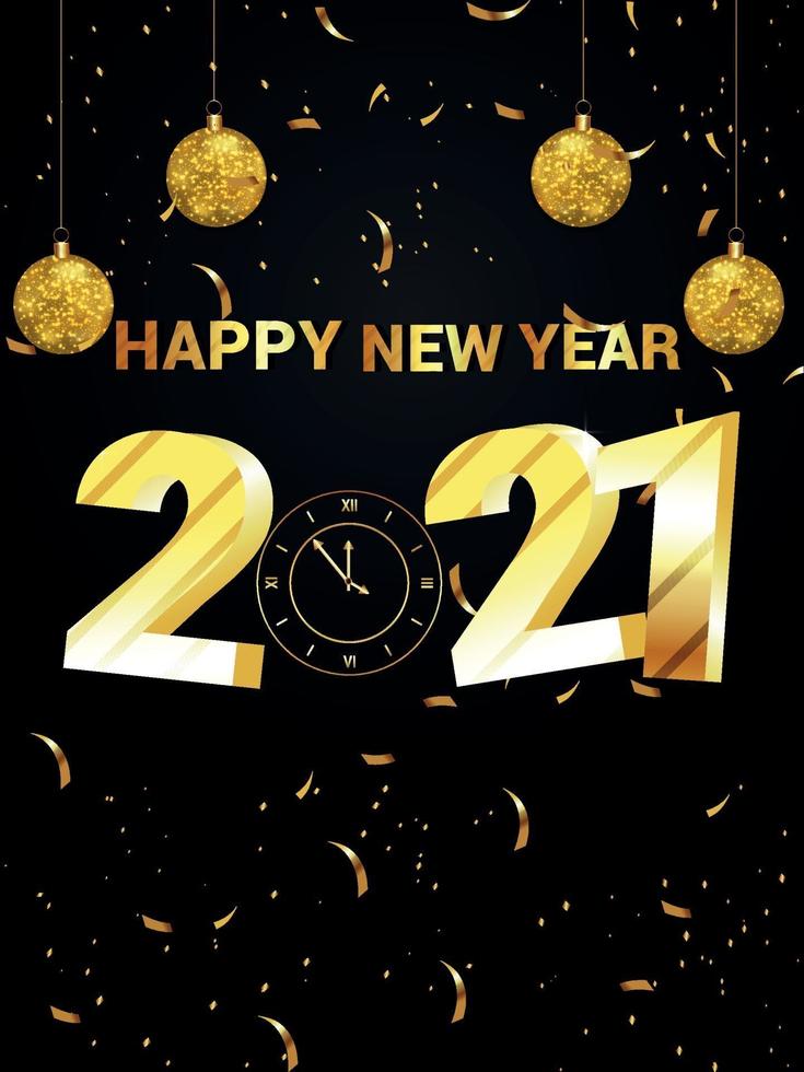 Happy new year party flyer vector