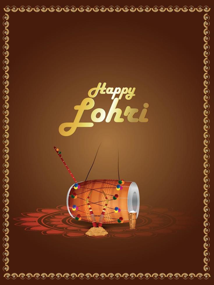 Creative illustration for happy lohri celebration vector