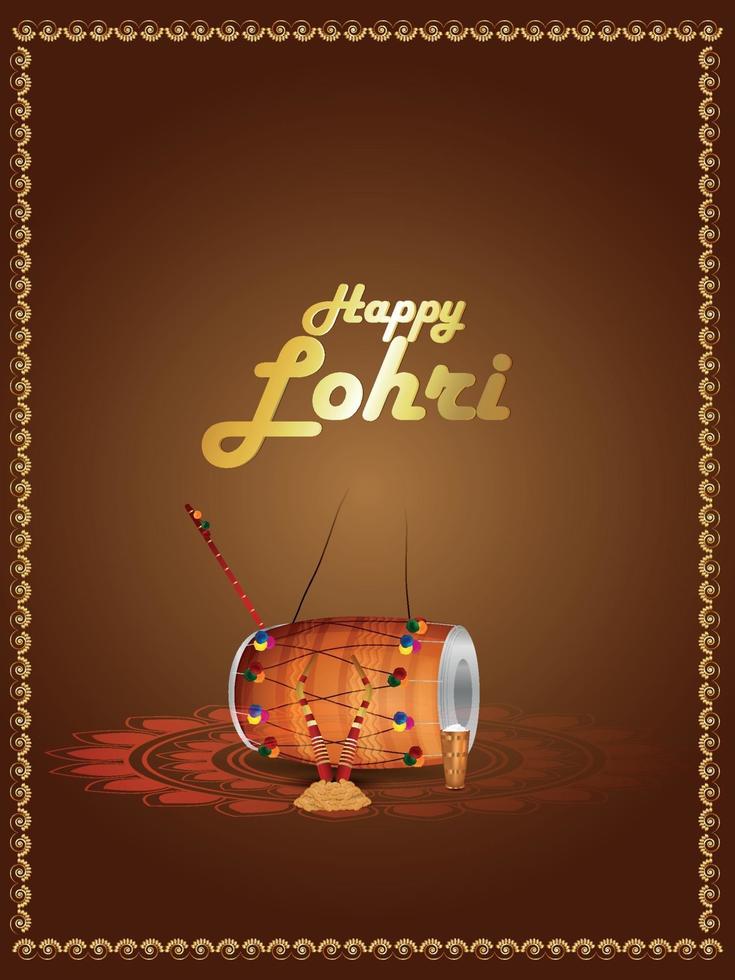 ilustración creativa para la feliz celebración de lohri vector