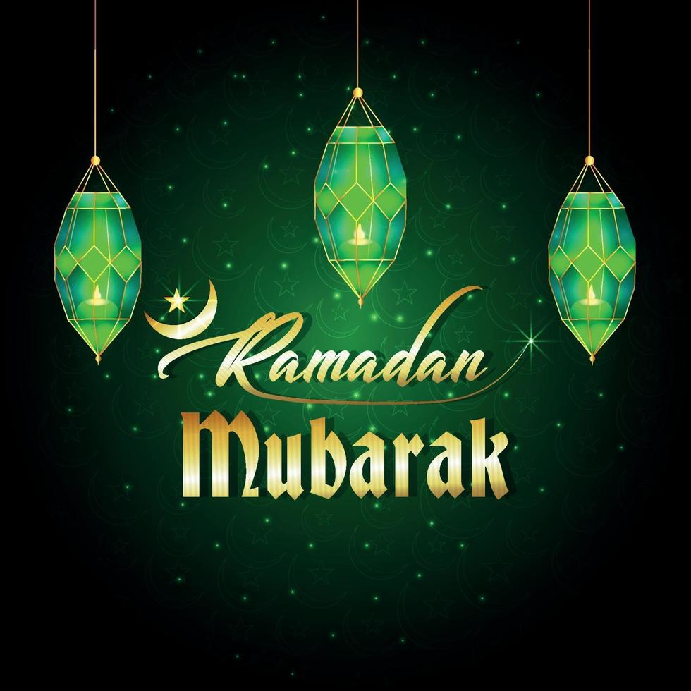 tarjeta de felicitación de celebración de ramadán mubarak vector