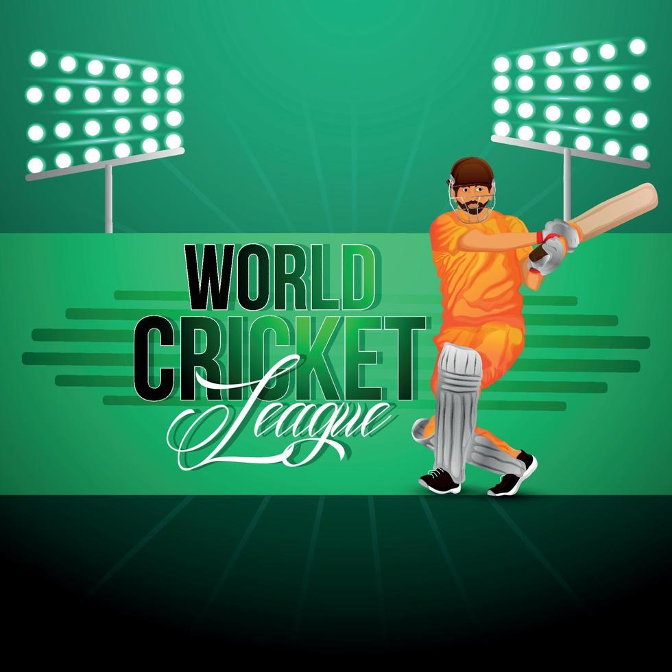 Cricket championship match greeting card with cricket players vector