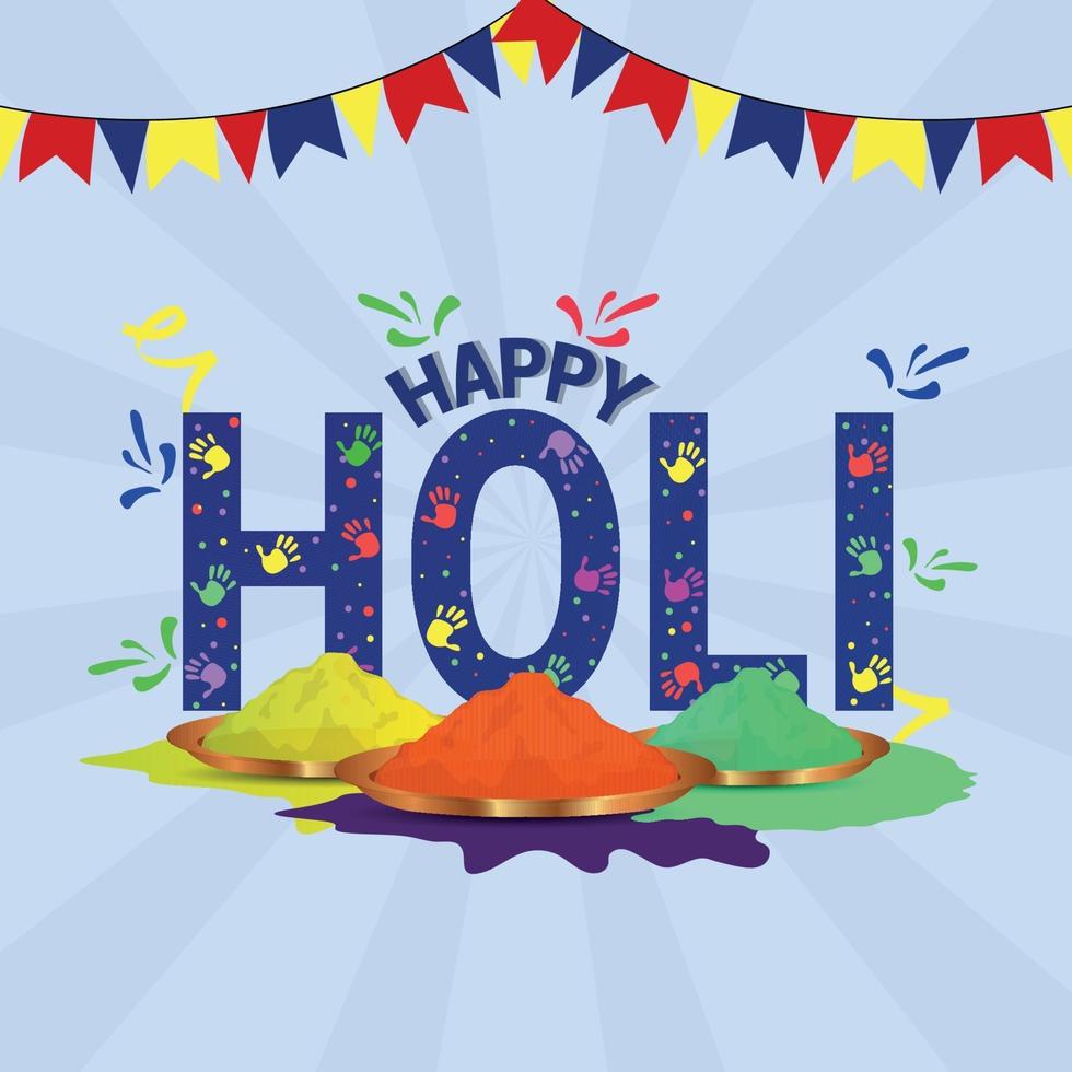 feliz celebración holi concepto de diseño vector