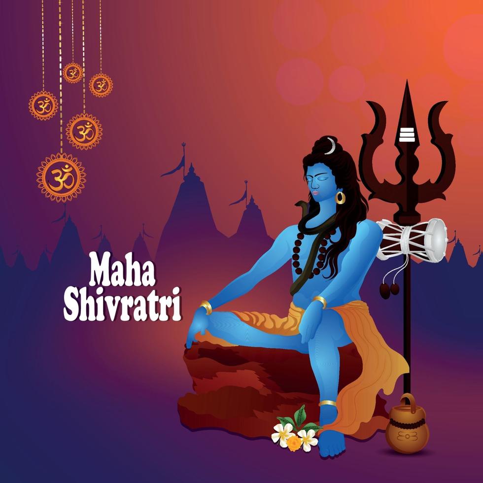 Maha shivratri creative shiling background vector
