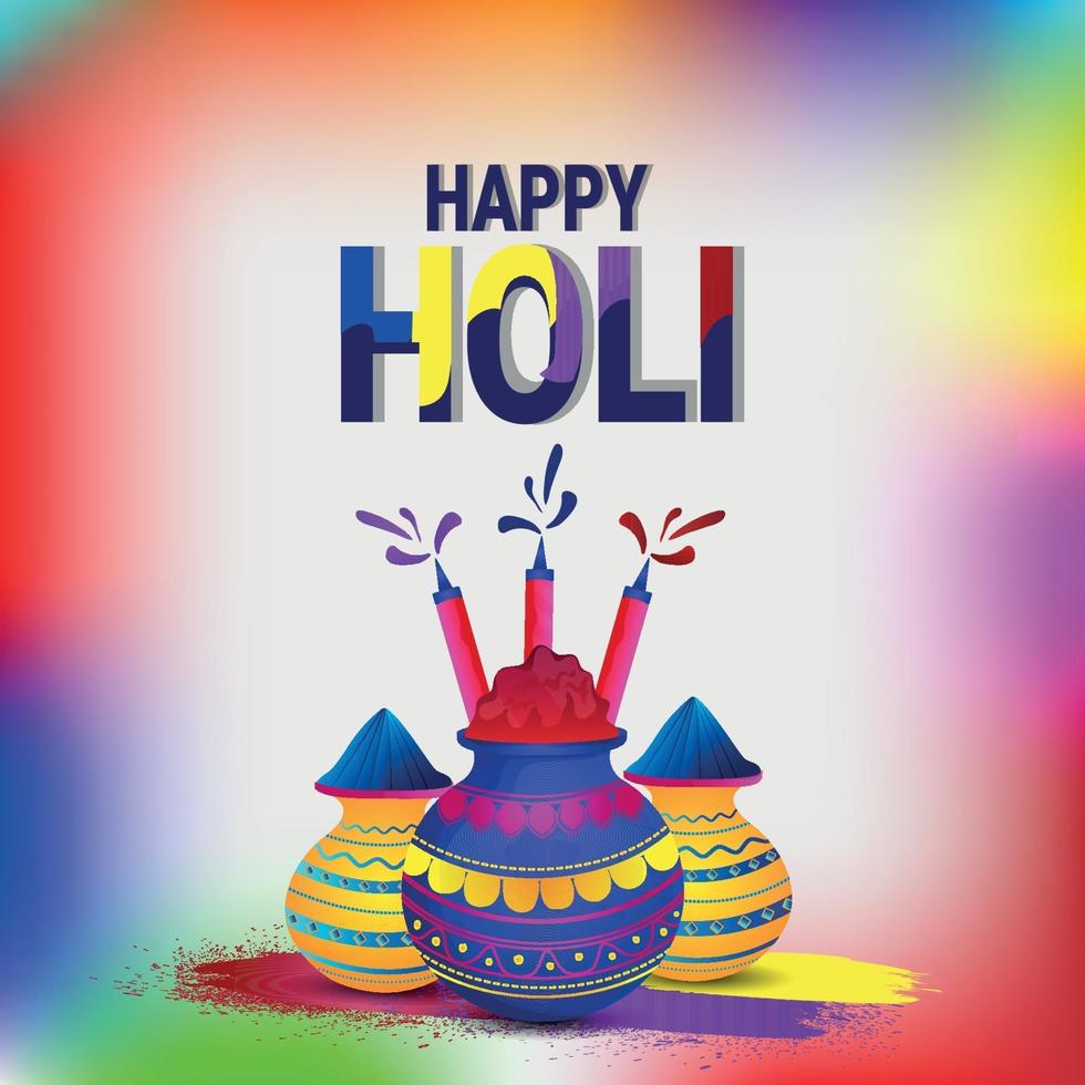 Creative happy holi greeting card vector