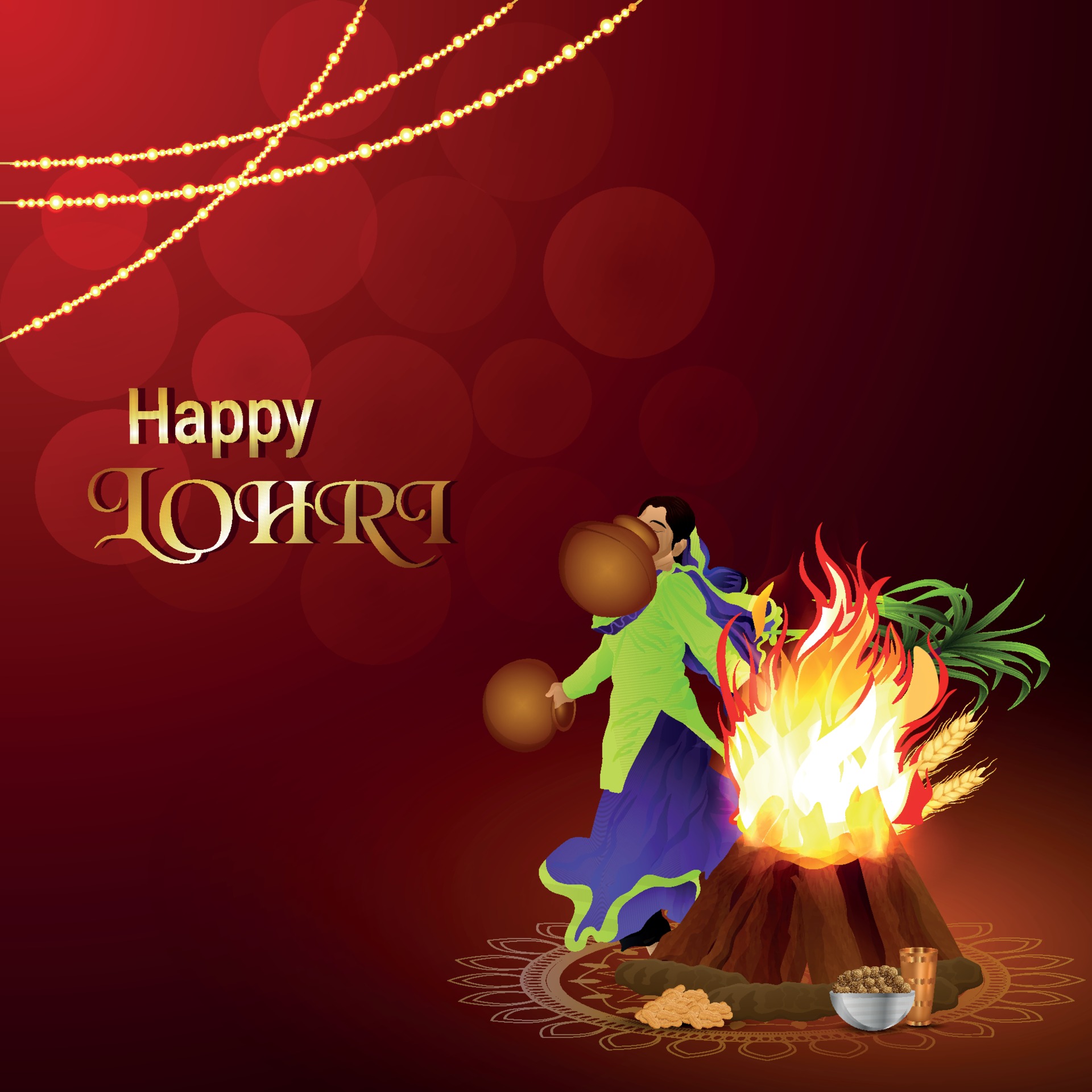Happy lohri, sikh festival celebration background 1988139 Vector Art at  Vecteezy
