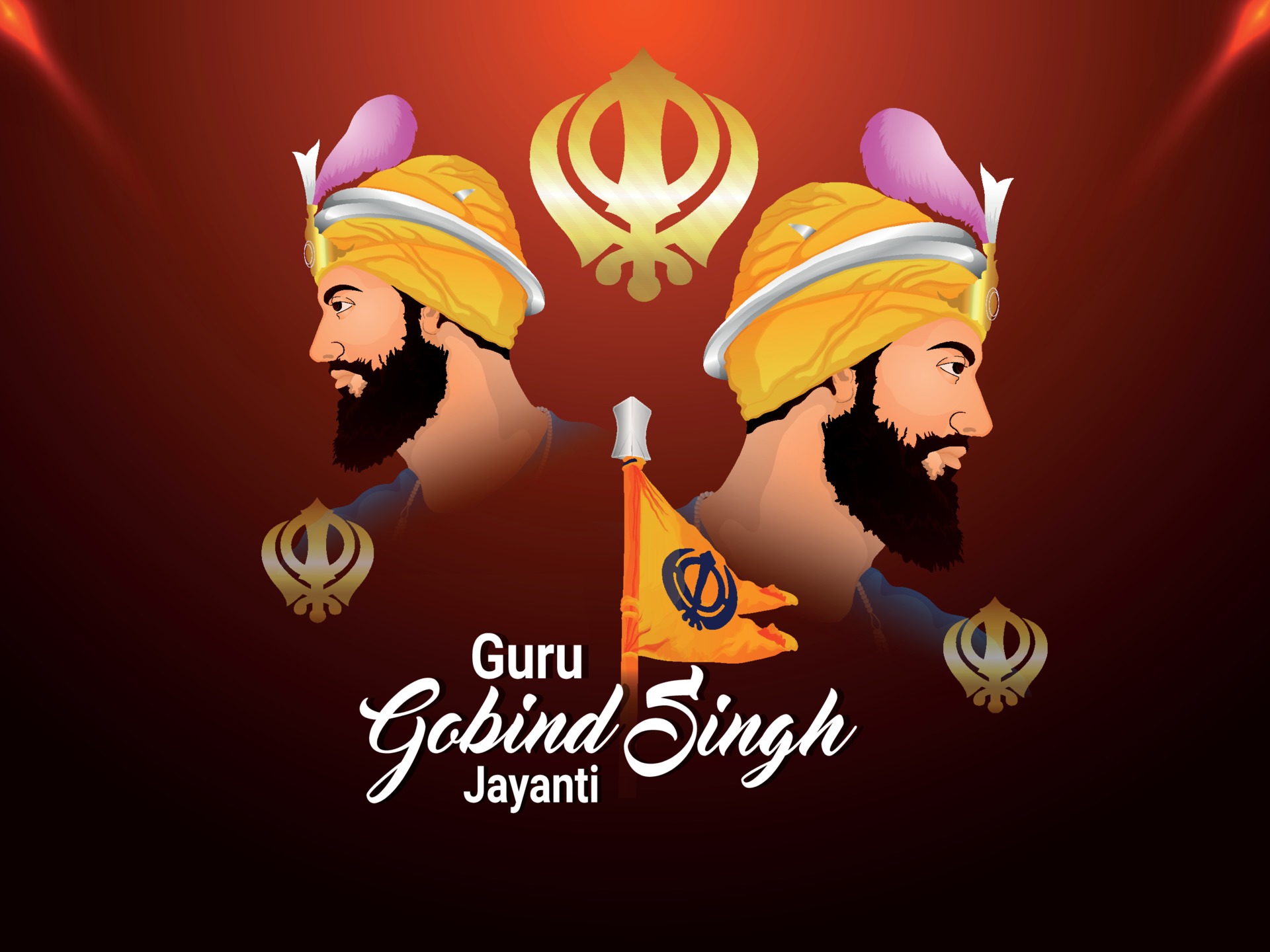 Guru gobind singh jayanti greeting card 1988144 Vector Art at Vecteezy
