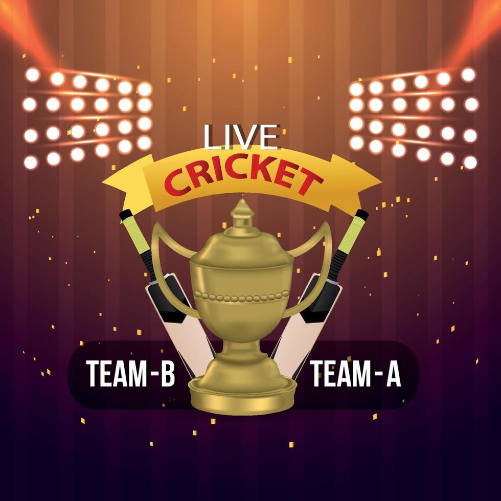Cricket Match concept with stadium and Background vector