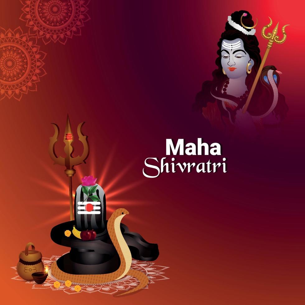 saludo de celebración de maha shivratri vector