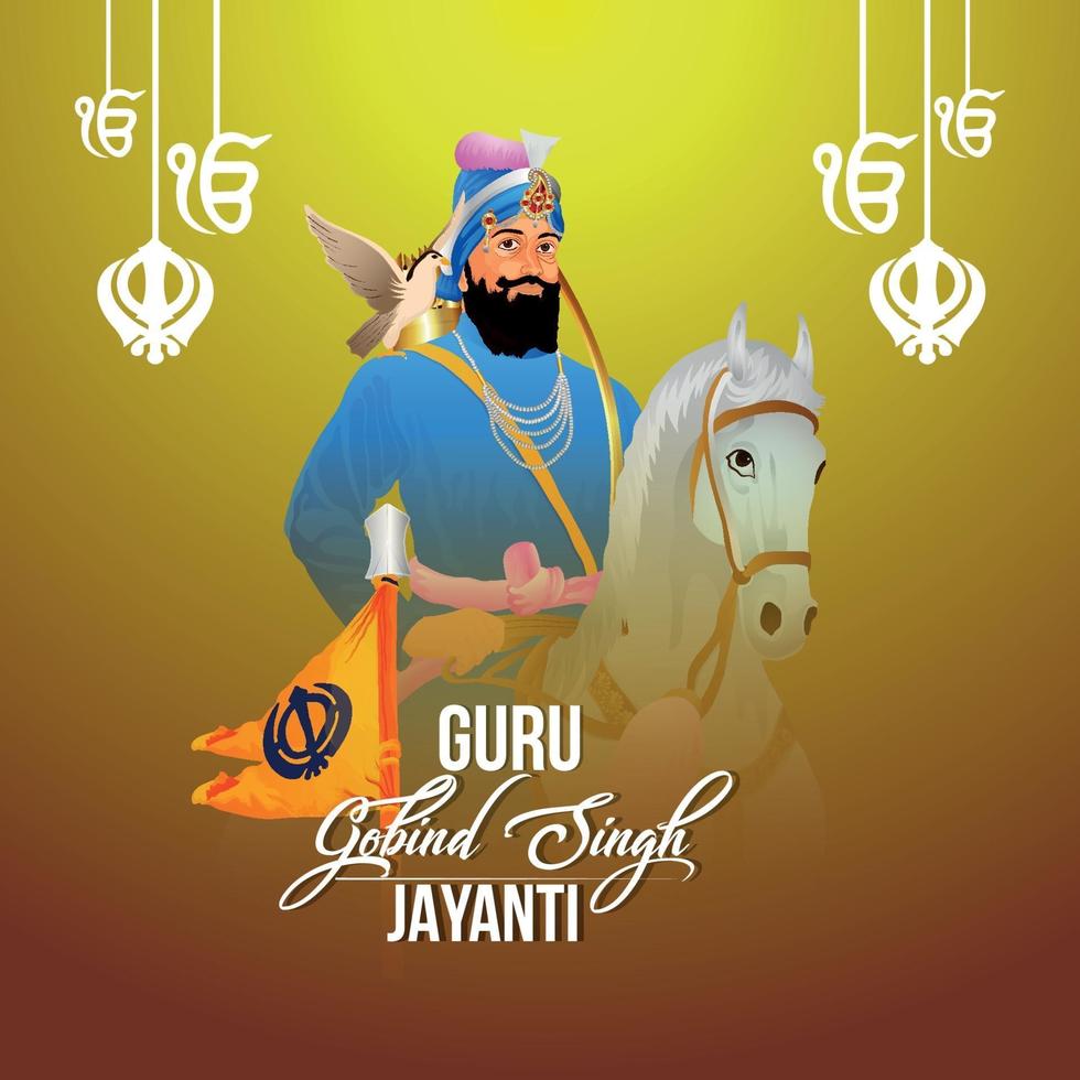 Vector illustration of guru gobind singh ji celebration