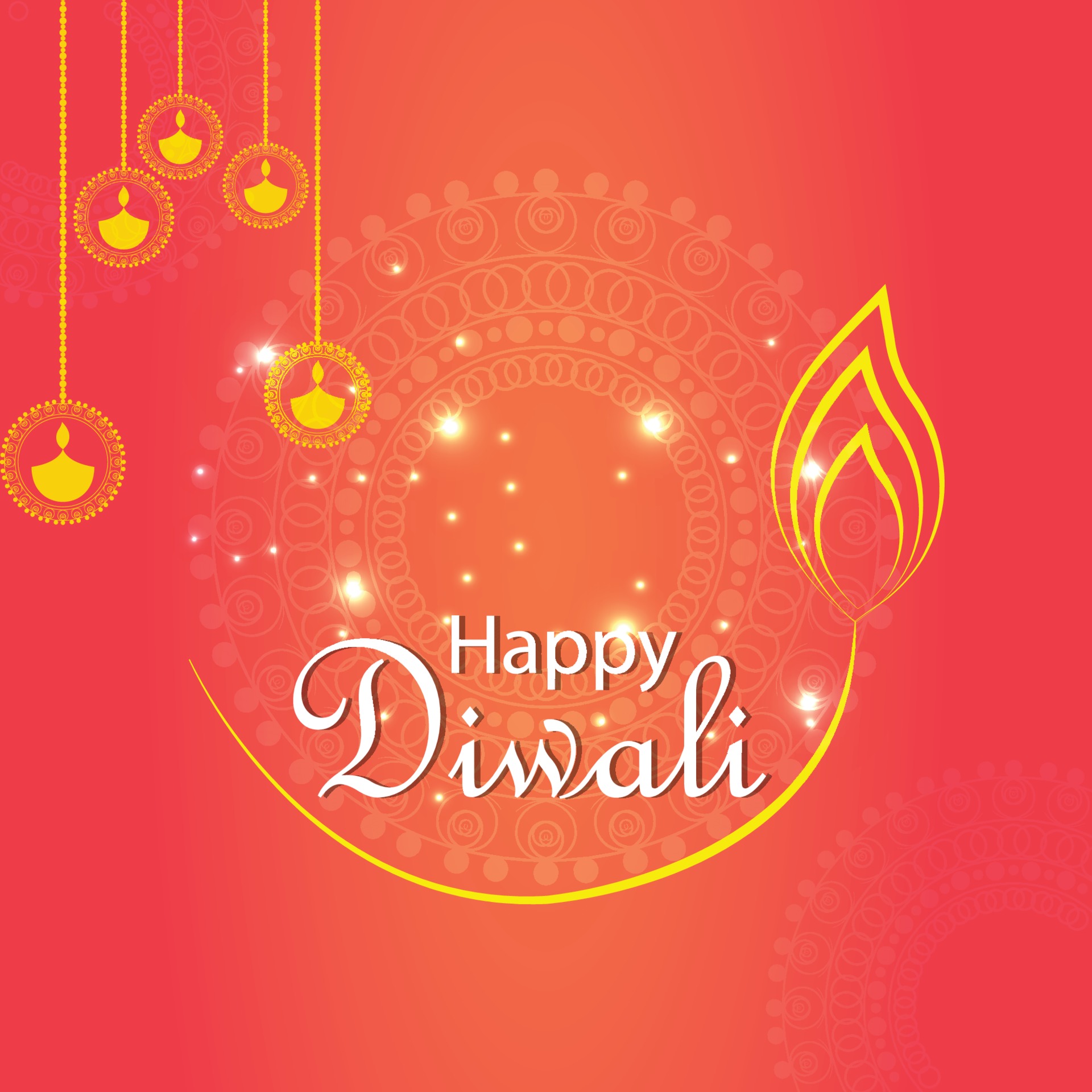 Happy diwali background design with lights Vector Image