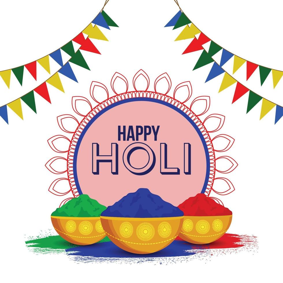 Holi indian festival celebration vector