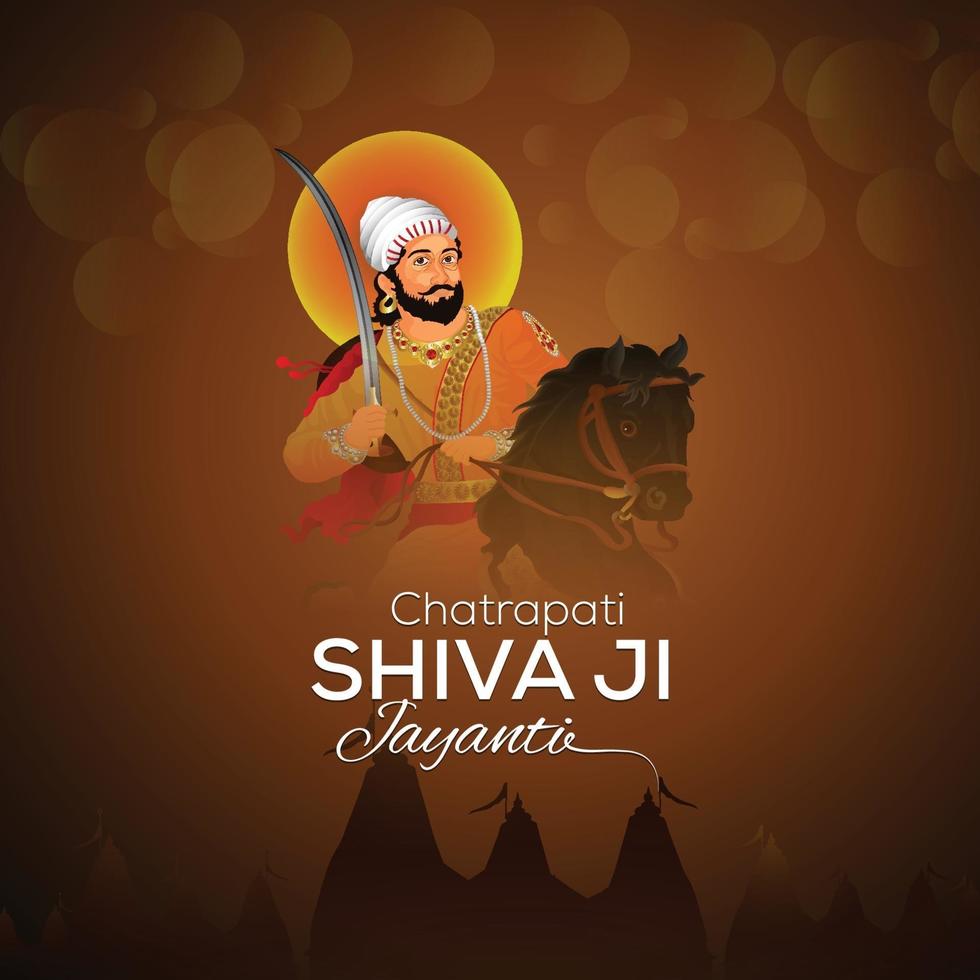 illustration of chhatrapati shivaji maharaj jayanti vector