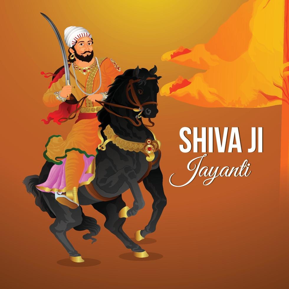 ilustración de chhatrapati shivaji maharaj jayanti vector