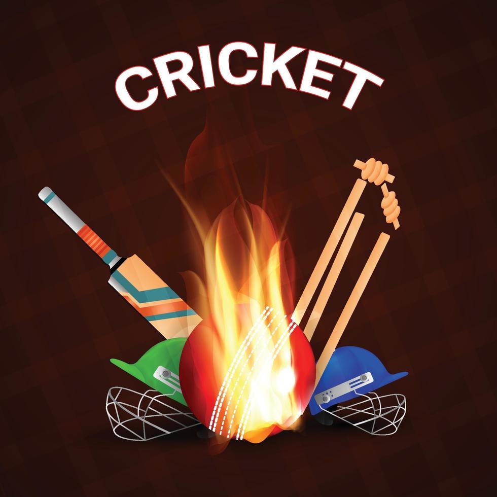 Cricket tournament match with stadium and bats and golden trophy vector