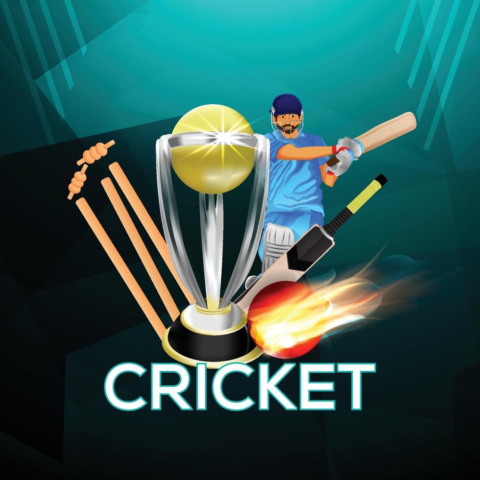 Cricket match concept with stadium vector