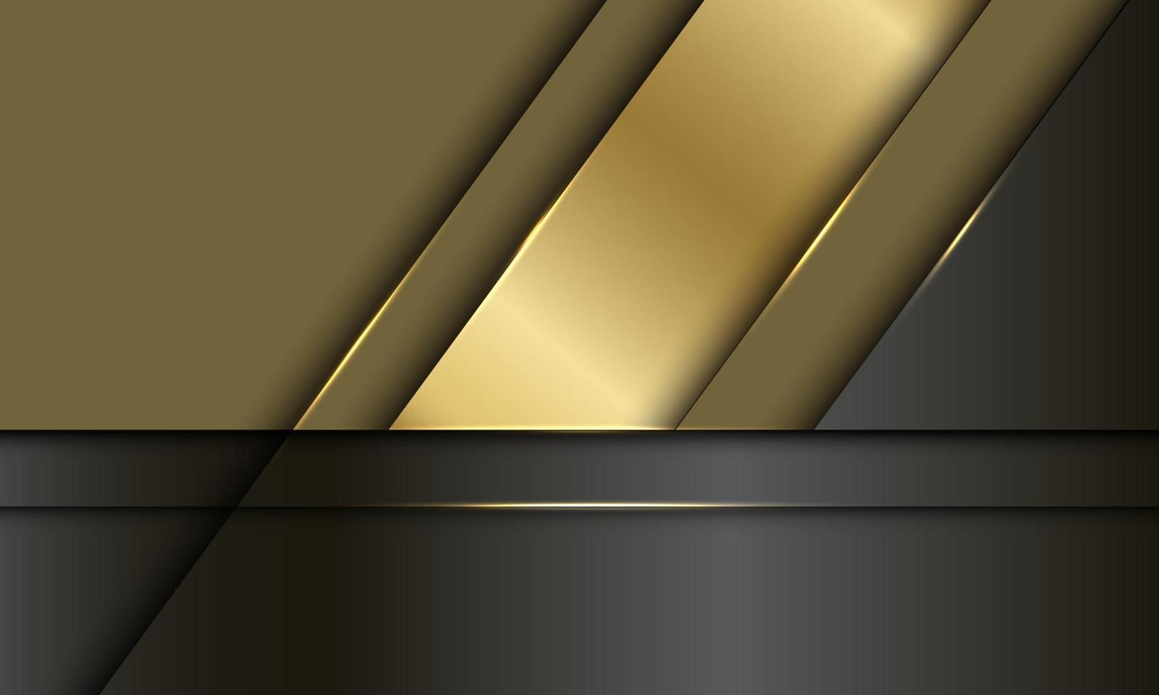 Ilustración de vector de fondo futurista moderno de lujo diseño de superposición metálico negro dorado abstracto.