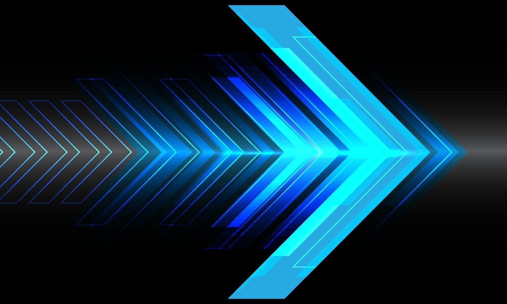 Abstract blue light arrow speed direction on black design modern technology futuristic background vector illustration.