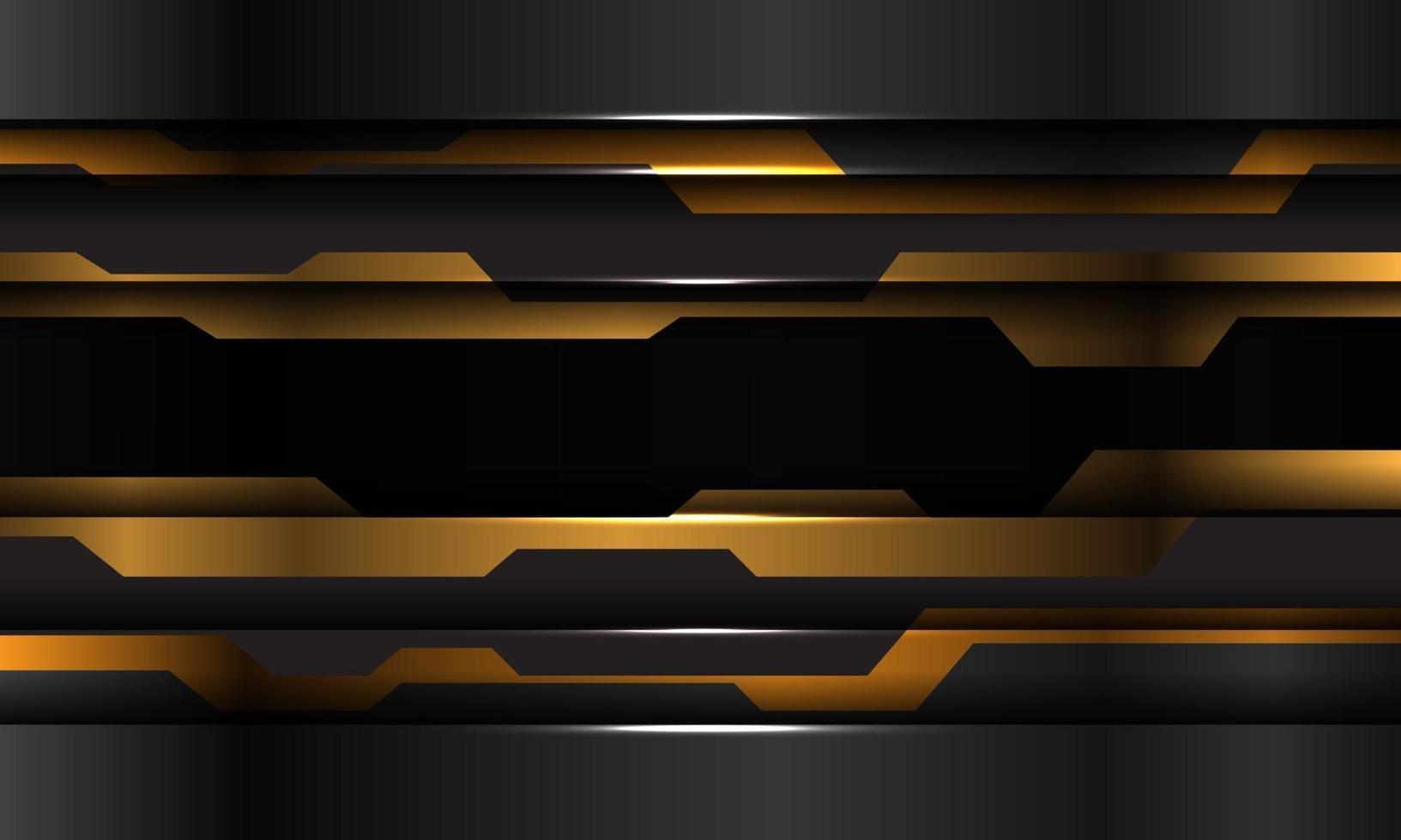 Resumen amarillo negro metálico tecnología cibernética diseño futurista fondo moderno ilustración vectorial. vector