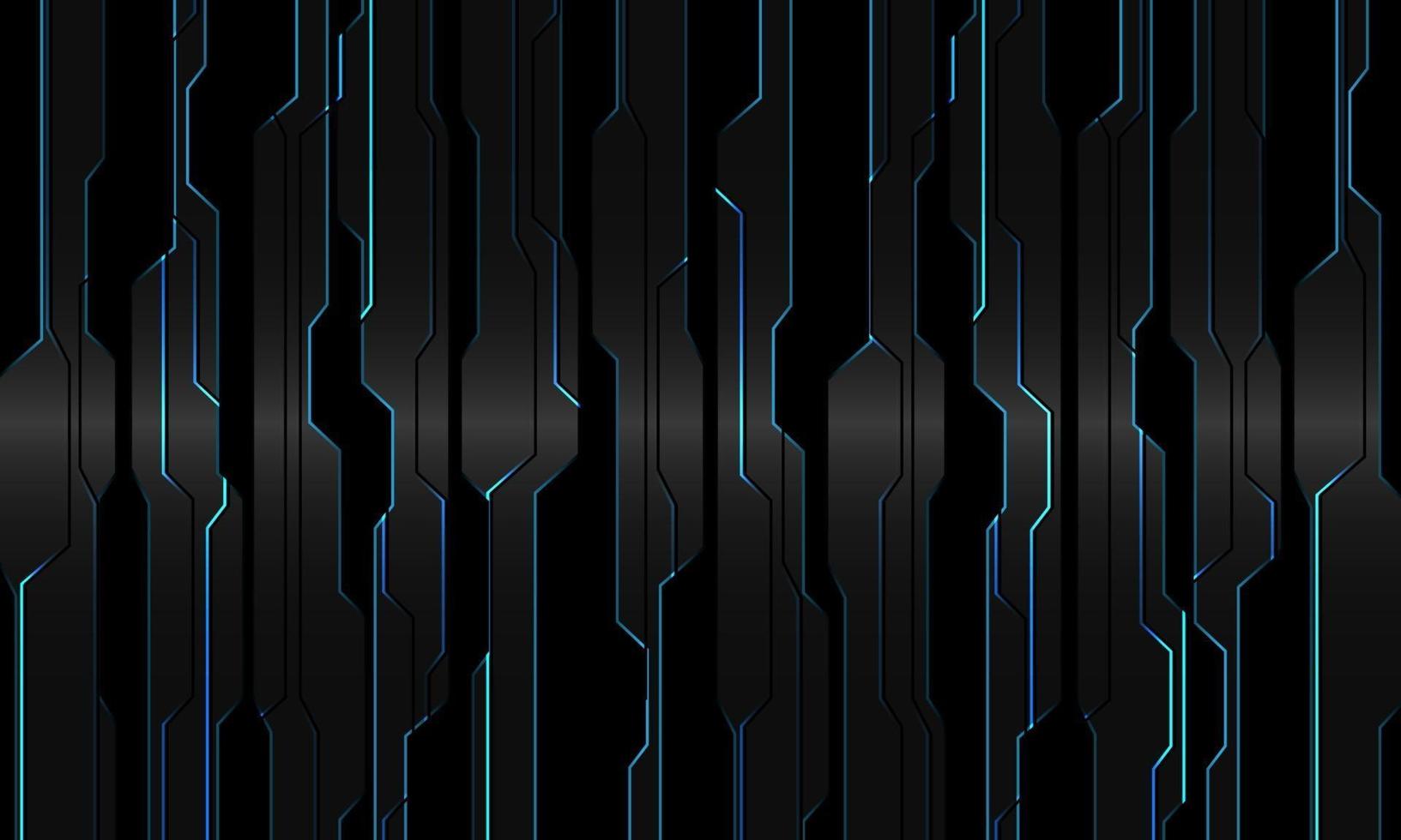 Abstract blue light circuit on grey metallic black geometric cyber design modern technology futuristic background vector illustration.