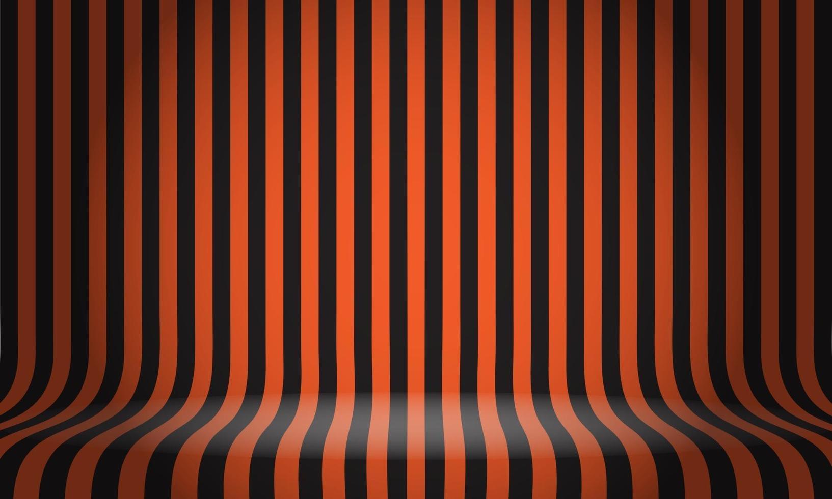 Black orange line pattern studio display empty space background vector illustration.