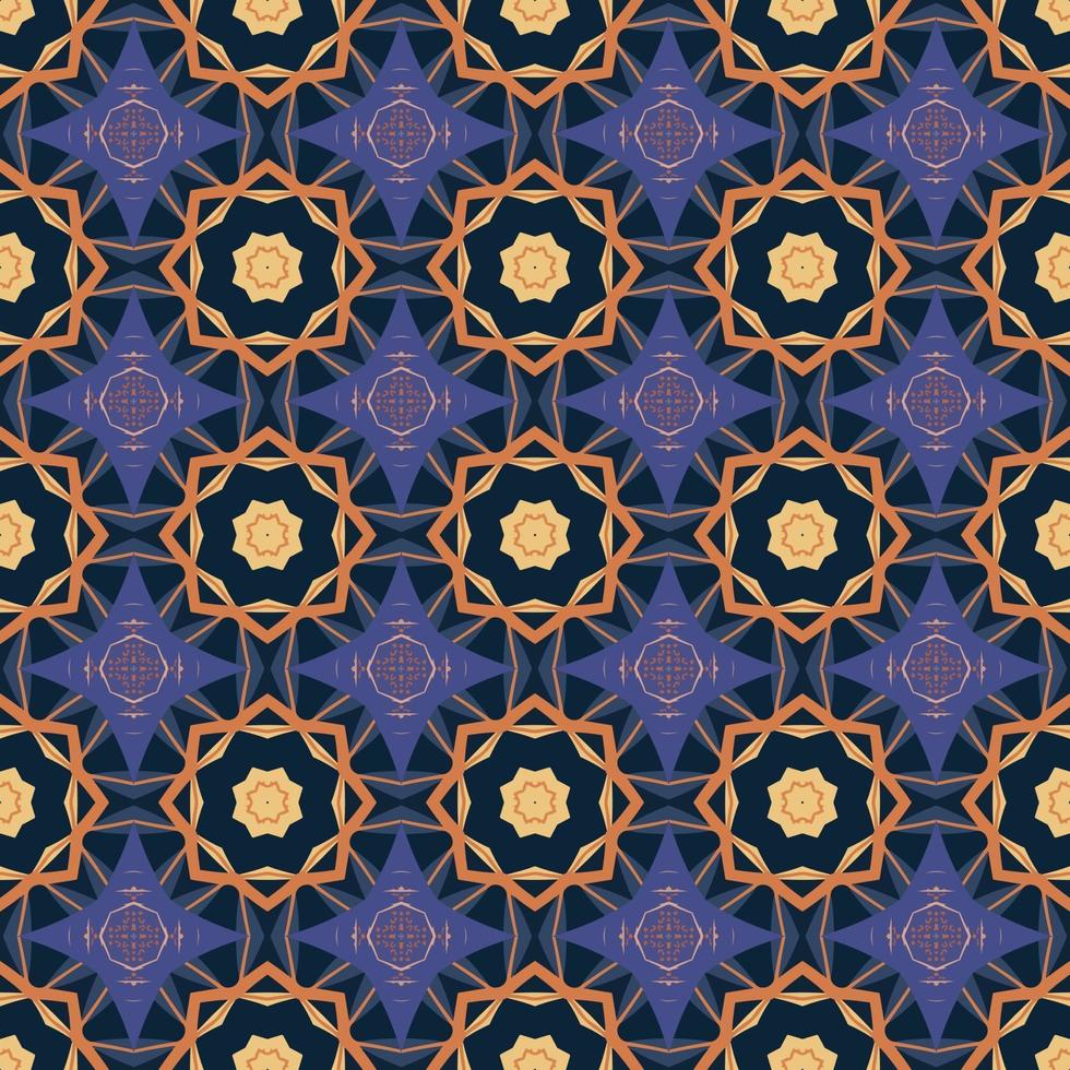 Seamless pattern with abstract mandala ornamental arabesque illustration.  Decorative classic tile pattern. vector