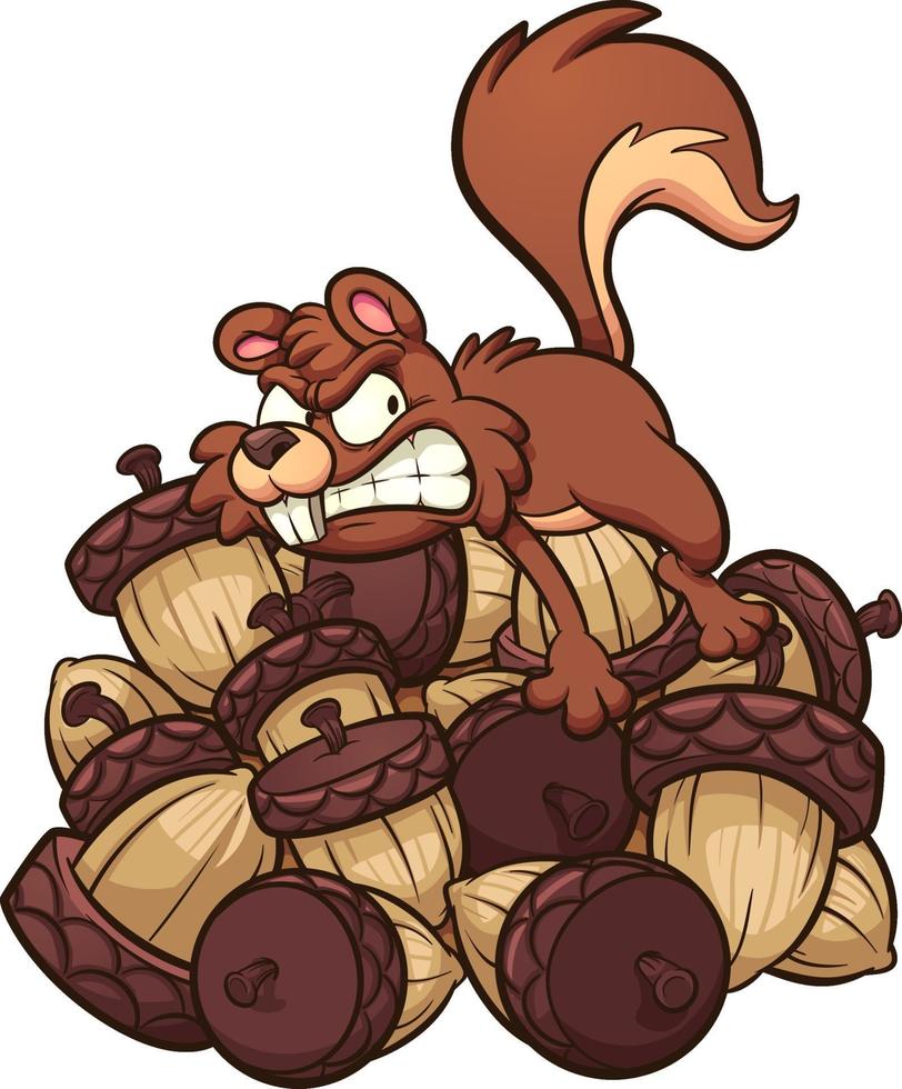 Hoarding cartoon squirrel vector