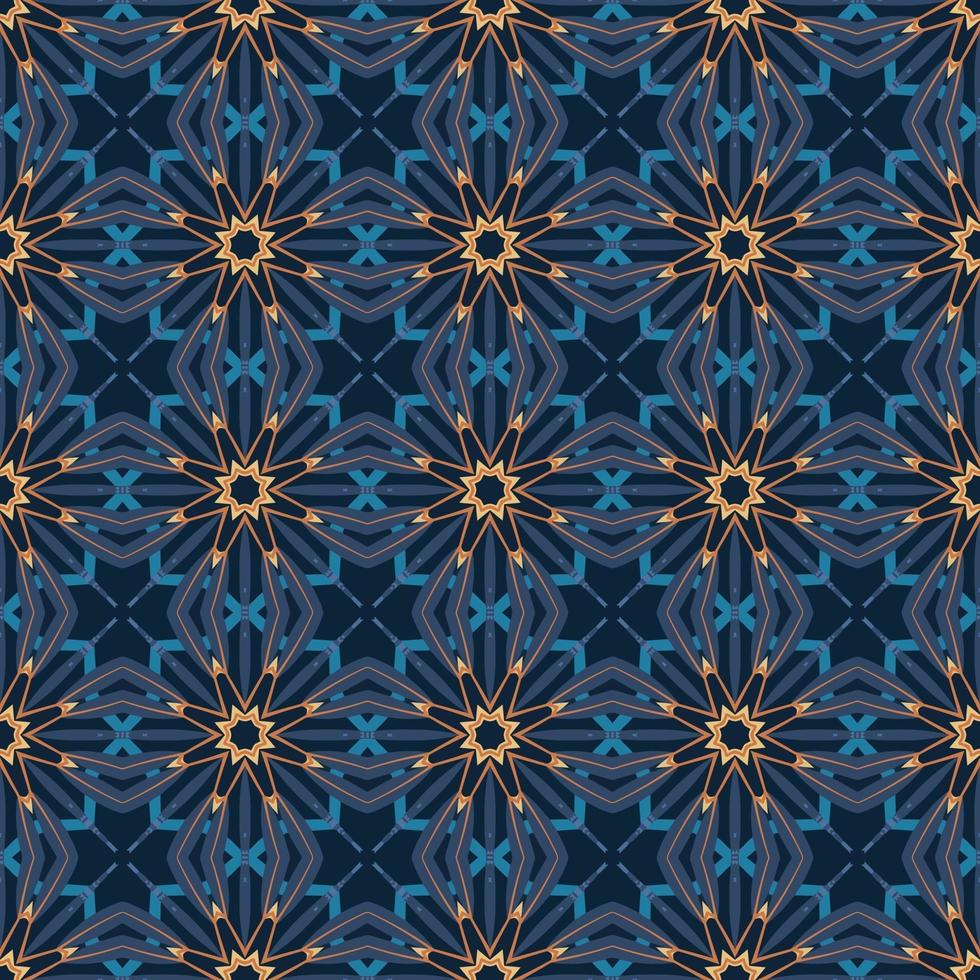 Seamless pattern with abstract mandala ornamental arabesque illustration.  Decorative classic tile pattern. vector
