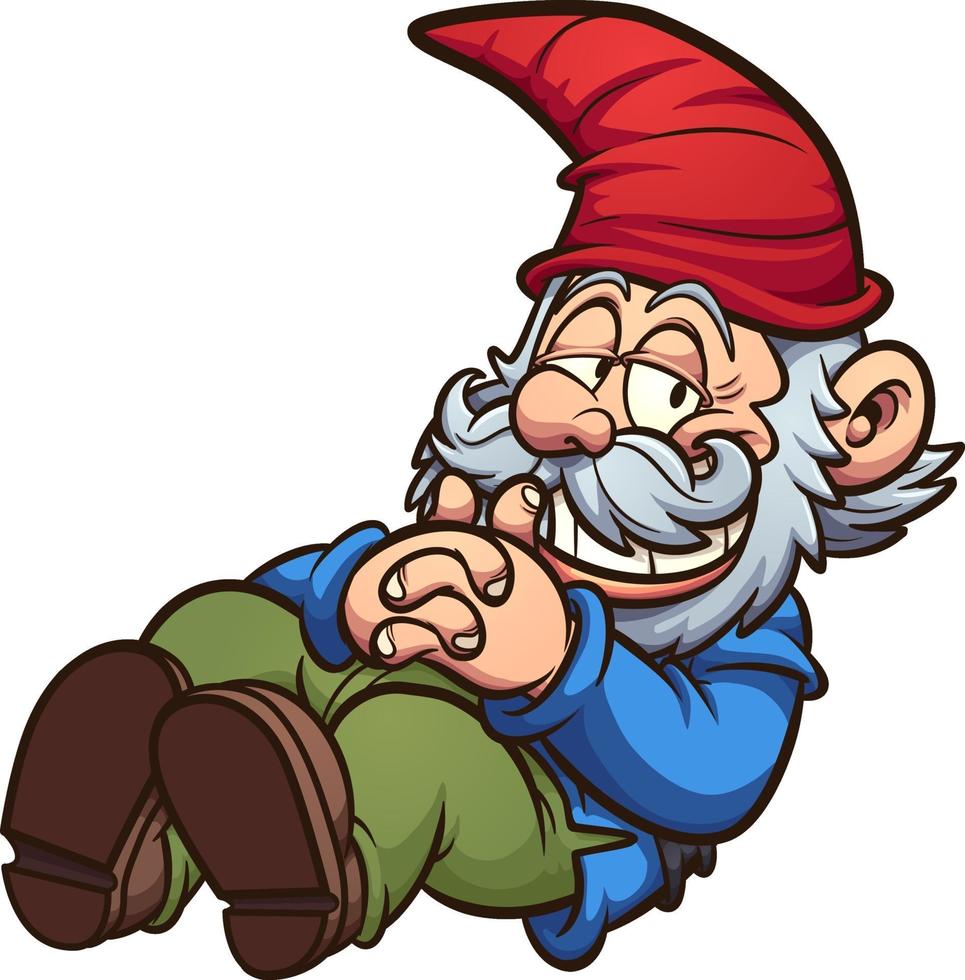 Garden gnome resting vector