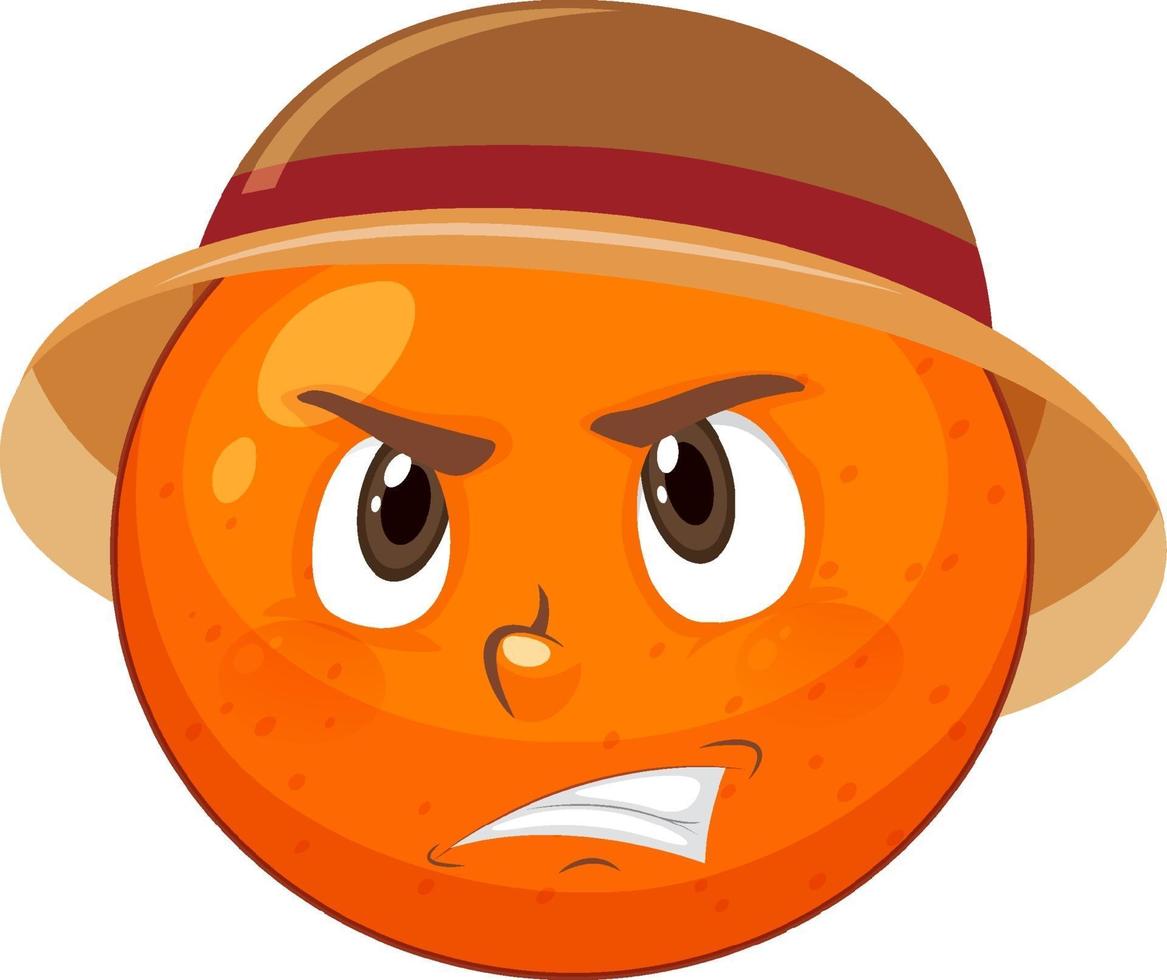 personaje de dibujos animados naranja con expresión facial vector