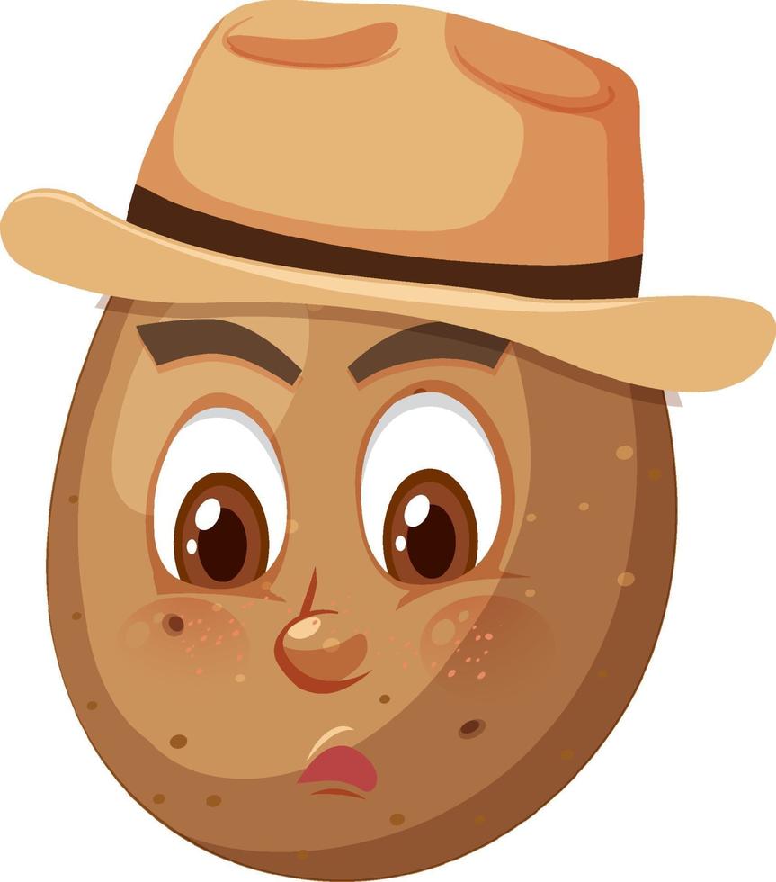 Potato cartoon character with facial expression vector