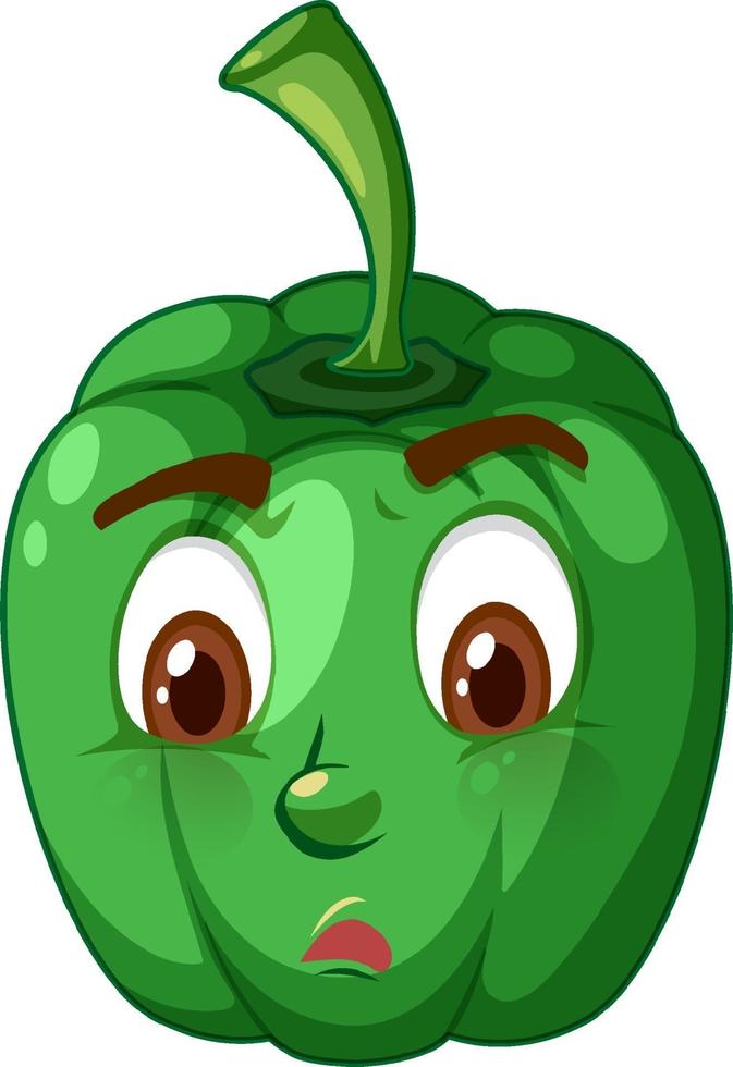 Capsicum cartoon character with facial expression vector